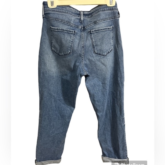 NYDJ Jessica Relaxed Boyfriend Cropped Embroidered Floral Denim Jeans Size 4 - Picture 2 of 12